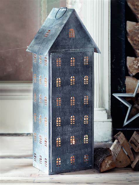 Zinc Tealight House Lantern 